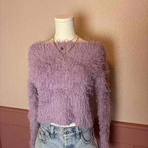 bratzcore furry sweater urban outfitters sz small purple y2k